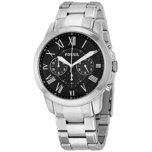 Men's Fossil Grant Chronograph Watch with Black Dial